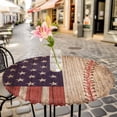 thumbnail image 6 of Round Fitted Tablecloth with Elastic Edge, Independence Day American Flag Fitted Table Cloth for Round Tables, Baseball Sport Retro Wood Grain Waterproof Tablecloth for Outdoor Picnic Party 36-44in, 6 of 9