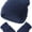 Navy (No Thumbs), variant on Newborn Baby Beanie Hat Gloves Set, Toddler Kids Solid Soft Winter Warm Knit Hat with Gloves for Unisex Boys Girls (Purple,2-5T)