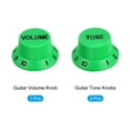 thumbnail image 3 of Speed Control Knobs 6mm ID 1 Volume 2 Tone Top Hat Guitar Bell Knobs Plastic Green with Black Characters, 3 of 6