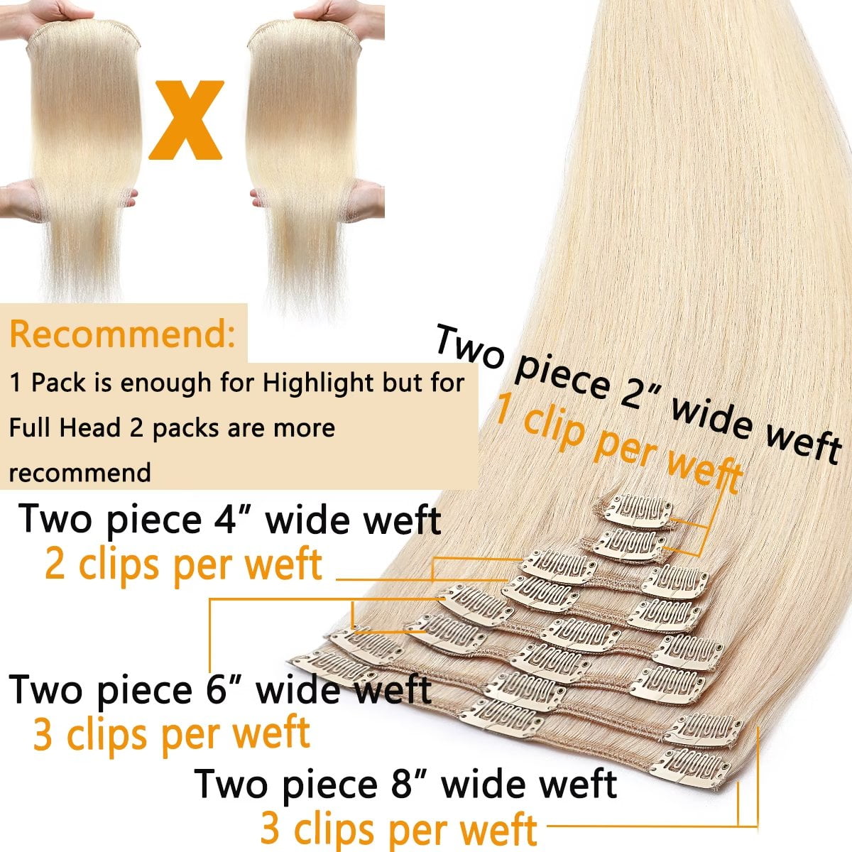 HAIRRO Clip In Human Hair Extensions, Brazilian Hair 8pcs/18Clips Dark Brown to Chestnut Brown Balayage Hair Extensions Full Head Silky Straight 100% Human Hair Clip In Extensions 8Inch-24inch