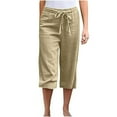 thumbnail image 1 of Women High Waisted Wide Leg Pants Drawstring Elastic Trousers Comfy Straight Leg Fashion Long Pants With Pockets, 1 of 5
