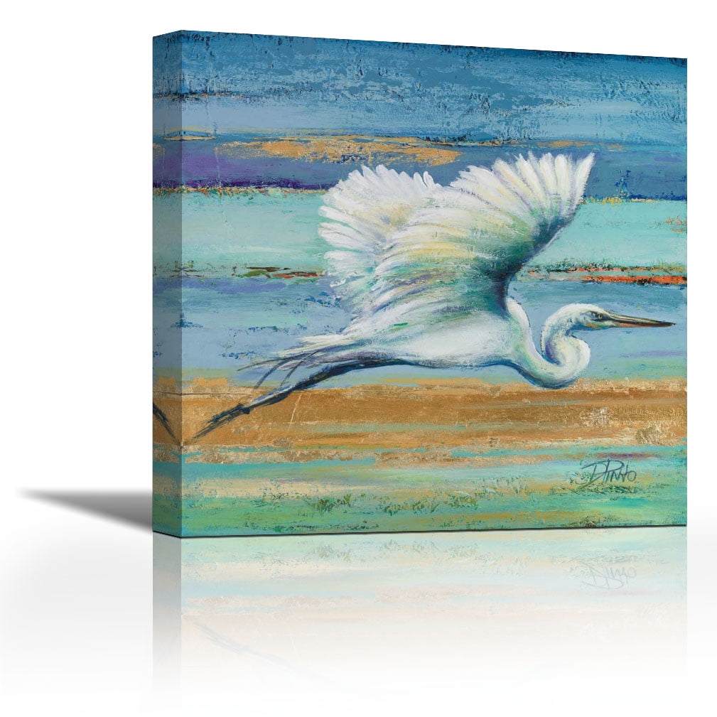 Great Egret I Contemporary Fine Art Giclee on Canvas Gallery Wrap