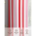 thumbnail image 7 of Red Pink Stripe Semi Sheer Curtains 72 Inch Length 2 Panels Set, Geometric White Vertical Striped Sheer Kitchen Curtain Privacy Voile Window Curtain for Living Room Bedroom Rod Pocket Drapes, 7 of 7