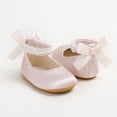 thumbnail image 4 of Zanarzt Shoes for Girls Infant Baby Girls Mary Jane Flats Non Slip Rubber Sole with Bownot Toddler First Walkers Princess Wedding Dress Shoes Light Pink,US 3.5, 4 of 6