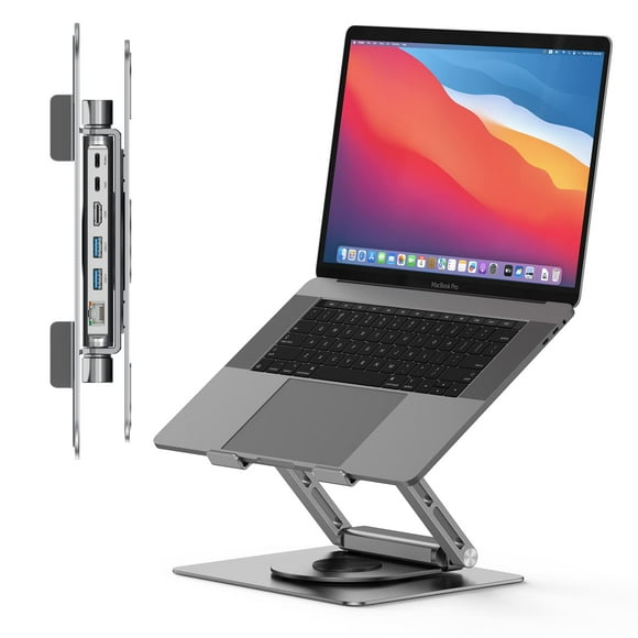 TobenONE USB C Laptop Docking Station Stand for MacBook Pro/Air/Dell/HP/Surface/Lenovo, Detachable USB C Hub, 4K HDMI, 2 USB 3.0, RJ45, PD 3.0, Universal Lapto