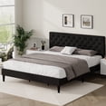 thumbnail image 2 of 4 Ever Winner King Size Upholstered Platform Bed Frame with Headboard, Black, 2 of 7