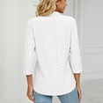 thumbnail image 6 of Patlollav 3/4 Sleeve Tops for Women V-Neck Long Sleeve Dressy Casual Shirts Ladies Loose Lapel Blouses, 6 of 6