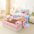 thumbnail image 2 of Erosebridal Kids Capybara Twin Sheet Sets For Capybara Lovers,Japanese Cherry Mountain Bedding 3pcs, 2 of 6