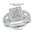 thumbnail image 3 of Cali Trove Sterling Silver 1/5 Ct Round White Diamond Cluster Engagement Wedding Ring Set, 3 of 5