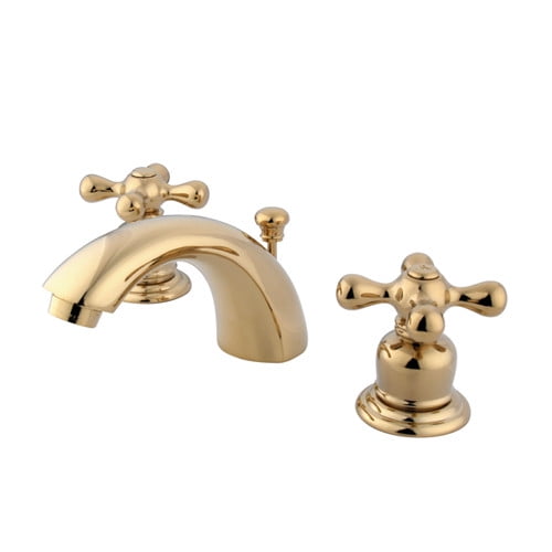 Kingston Brass Victorian Widespread Mini Bathroom Faucet with Brass Pop