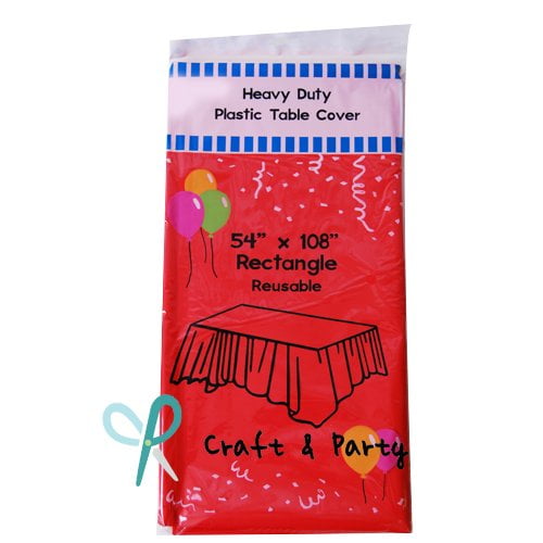 (12pack) Heavy Duty Plastic Table Covers Tablecloth (Reusable