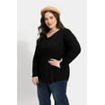 thumbnail image 5 of CASSIE LIZ Plus Size Womens Tops Pullover Tunics Sweaters Striped Classic V-neck Sweaters Fall and Winter Lightweight Long Sleeve Sweatshirts (XL-5XL), 5 of 8