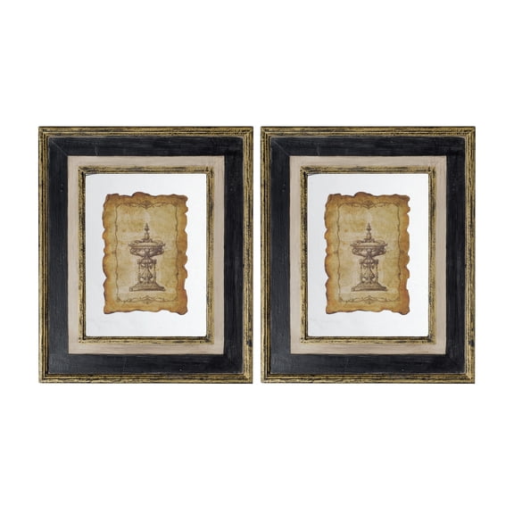 Wall Art 18x22" Lucian Framed Antiqued Sculpture Print,2 Piece,Wall Decals