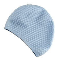 GOOHOCHY Useful Silicone Swimming Practical Waterproof Swim Pool Hat Long Hair Ear Protection Swim Caps for Women Female (Random Color)