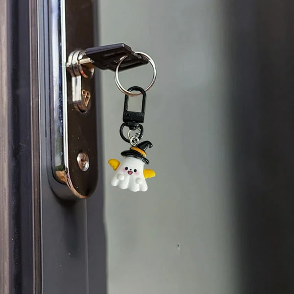 Cute Halloween Keychain – Mini Pumpkin & Ghost Bag Charm for Handbag, Backpack, Purse or Car Accessories