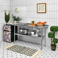 thumbnail image 3 of Gymax 60'' x 24'' Stainless Steel Table for Prep & Work w/ Backsplash, 3 of 10