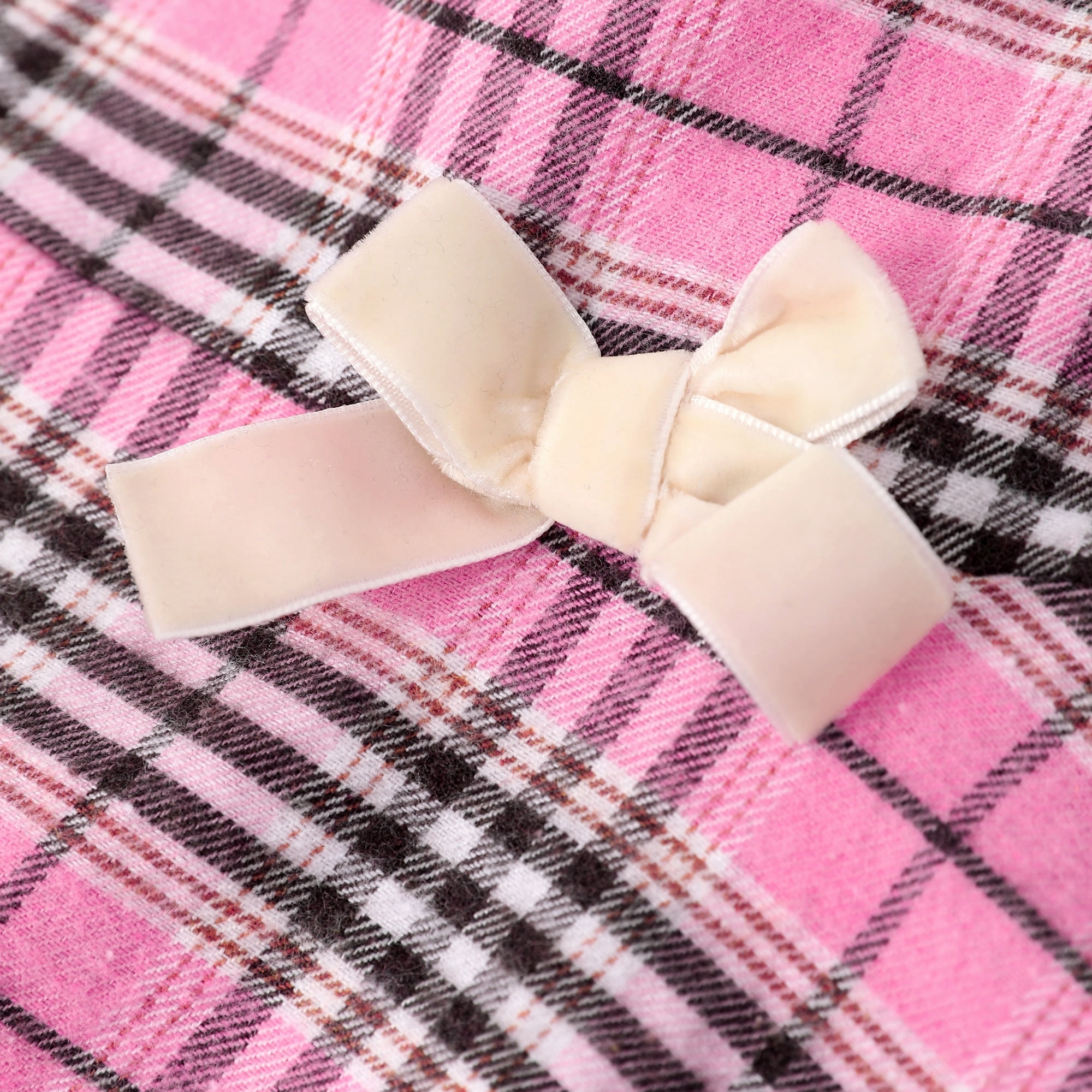 Disney Girls Dresses Sets Minnie Pink Graphic Crewneck Crop Sweatshirt and Plaid Skirt School Outfits Kids 5-6Y