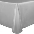 thumbnail image 1 of Ultimate Textile (2 Pack) Satin 60 x 120-Inch Oval Tablecloth - for Home Dining Tables, Silver Grey, 1 of 4