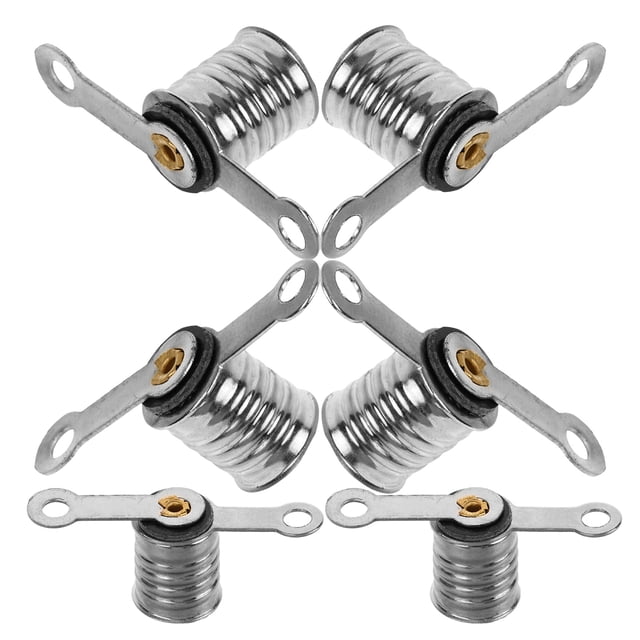 GOOHOCHY 6Pcs Small Bulb Socket Silver Screw Lamp Holder Perfect for Lab and DIY Projects