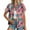 Multicolor, variant on Hueook Hawaiian Shirt Holiday Tops for Women Oversized Shirts Ladies' Fashionable Short Sleeved Lapel Casual Hawaiian Print Button Up Multicolor 5X