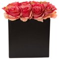 thumbnail image 1 of Nearly Natural 1510-DP Arrangement de Roses en Vase Noir, Rose Foncé, 1 of 3