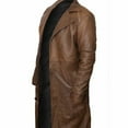 thumbnail image 4 of Men's Vintage Brown Pure Lambskin Leather Trench Coat, Leather Vintage Brown Trench Coat For Men, Men Long Coat Jacket, Winter Coat Jacket, Gift For Him, 4 of 4