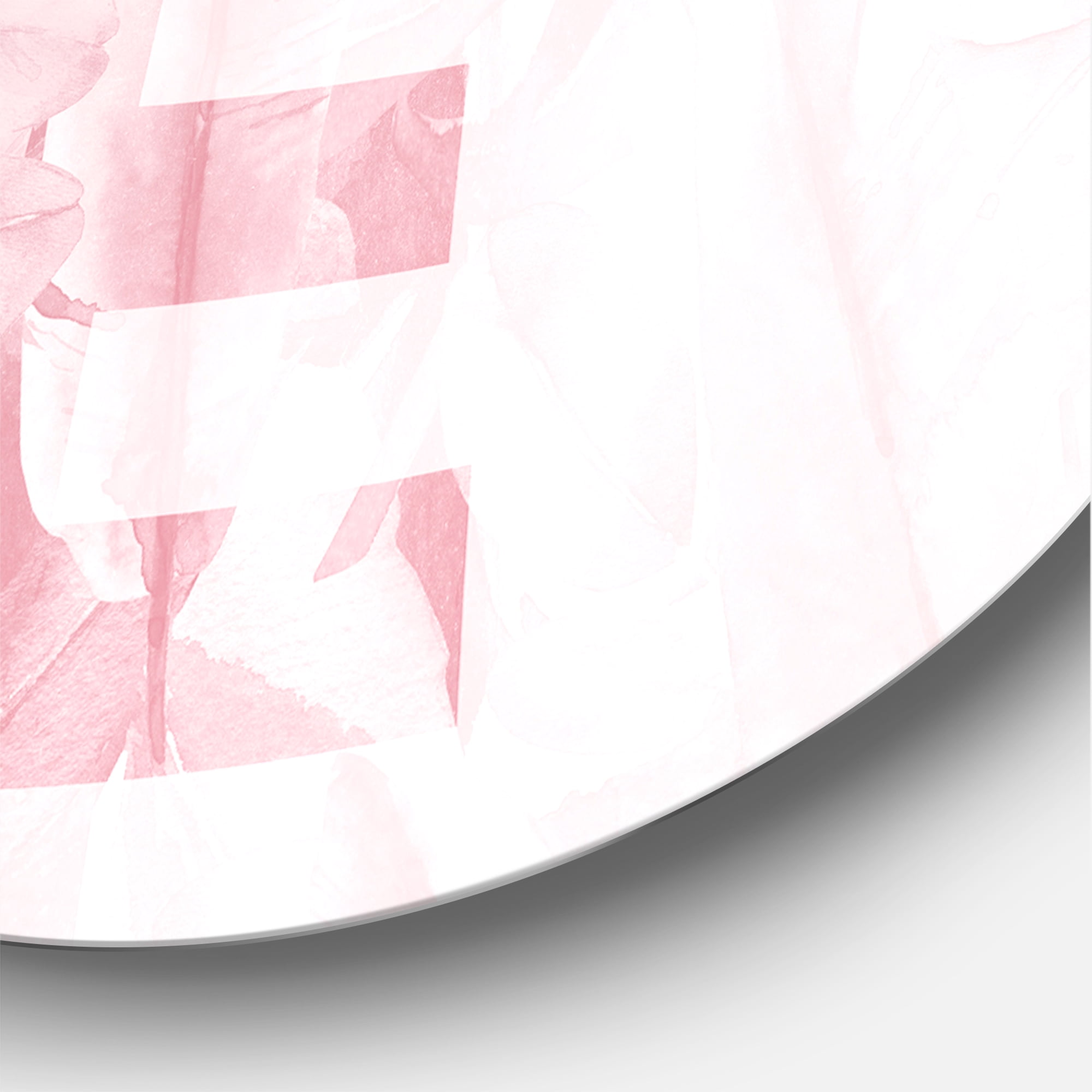 Designart 'Pink Pastel Love Abstract ' Shabby Chic Circle Metal Wall Art 36x36 - Disc of 36