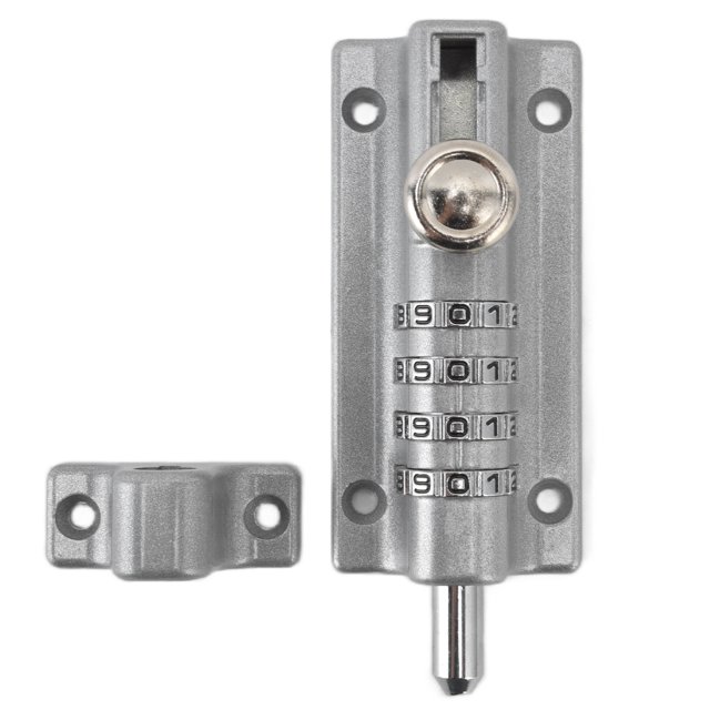 Serrure de Verrouillage de Porte Combinée, Corps de Revêtement Résistant à la Rouille Application Large de Sécurité à 4 Chiffres pour Armoires de Rangement pour Porte-Chaussures pour Boîtes aux Lettres Noir, Argent