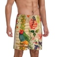 thumbnail image 2 of Bixox Men's Vintage Bird printed lightweight casual shorts, soft sleep shorts with pockets., 2 of 7