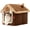 Large, variant on Upgraded Enclosed Warm Cat House for Indoor Cats, Cozy Cat Cave Bed Kitty Tent with Door Curtain, Soft Pet House,Condos,Cats Hideaway for Small Medium Cats&Dogs (Brown, Medium)