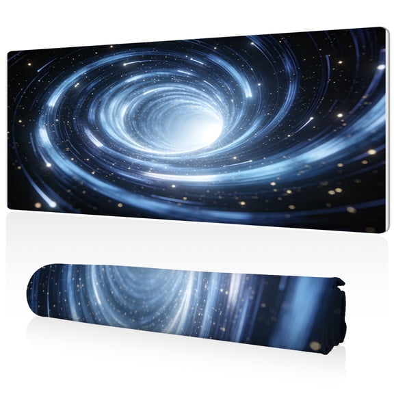 LIVEKEY Extra Large Spiral Galaxy Mouse Pad 80x40x0.3cm Full Desk Coverage Durable Easy to Clean Non Slip Surface with Stitched Edges for Gaming and Office Use