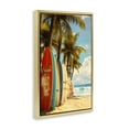 thumbnail image 3 of Stupell Industries Surfboards In Line with Palms Gold Framed Floater Canvas Wall Art, design by LSR Design Studio, 25 x 17, 3 of 9
