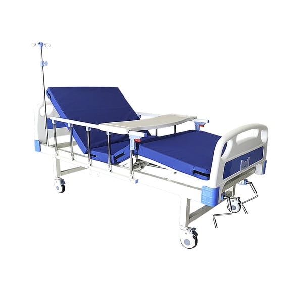 CAMA HOSPITALARIA MANUAL CON MESA Y COLCHÓN LENIVÉ CAMA-3HO