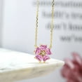 thumbnail image 4 of Gem Stone King 18K Yellow Gold Plated Silver Pink Moissanite and White Created Sapphire Pendant Necklace for Women (4.04 Cttw, Heart Shape 6MM, with 18 inch Chain), 4 of 4