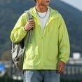 thumbnail image 5 of Men's UPF 50+ Sun Protection Hooded Jacket, Lightweight Quick Dry Loose Fit Outdoor Windbreaker, Unisex Casual Summer Thin Coat Green, 5 of 6