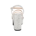 thumbnail image 2 of BLISSFUL STEP Women's Glitter Strappy Strap High Platform Chunky Heel Sandals Silver 6, 2 of 8