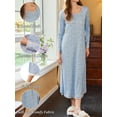 thumbnail image 3 of Avidlove Long Nightgown for Women Long Sleeve Nightshirt Full Length Sleepwear Soft Loungewear S-4XL, 3 of 7