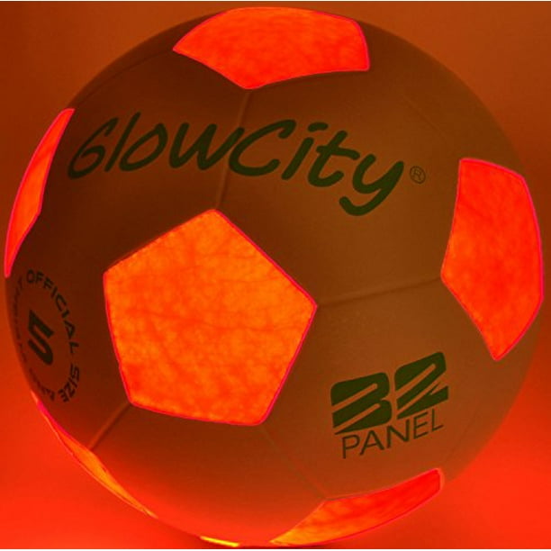 GlowCity Light Up LED Soccer Ball - Uses 2 Hi-Bright LED Lights, Size 5 