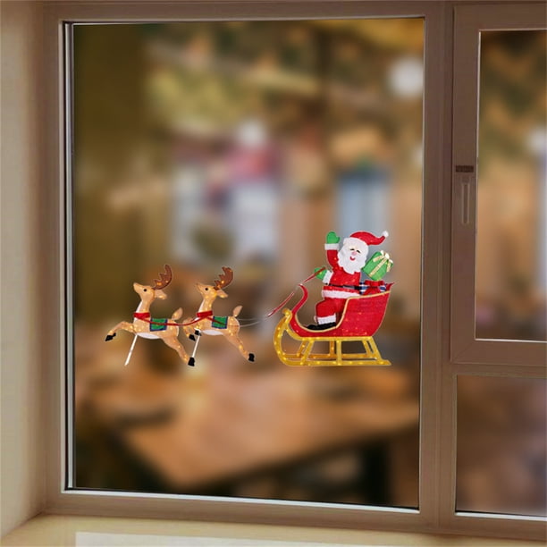 Fiudx Adornos Navideños Etiqueta Engomada De La Ventana De Navidad, Etiqueta Engomada Del Arco Familiar Al Aire Libre Del Hogar Figuras De Navidad De La Natividad Del Bebé Decoración Etiqueta Engomad