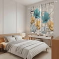 thumbnail image 3 of Watercolor Flowers Kitchen Curtains 63 Inch Length, Vintage Tulips Floral Barn Doors Wood Grain Tiers Curtains for Living Room Berdoom, Light Filtering Drapes Window Treatment 2 Panels 42"Wx63"L, 3 of 8