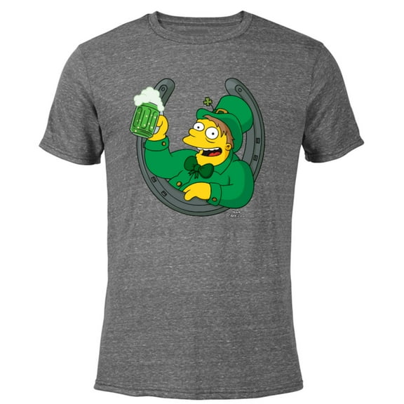 The Simpsons Barney Lucky Horseshoe St. Patrick's Day - Short Sleeve Blended T-Shirt for Adults - Customized-Dark Heather