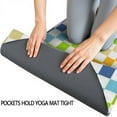thumbnail image 3 of Pastel Color Checkered Pattern Hot Yoga Mat Towel Non Slip for Hot Yoga - Quick-Drying Yoga Mat Cover with 4 Corner Pockets with Travel Bag - Hot Yoga Towel Non Slip 74"x26", 3 of 6