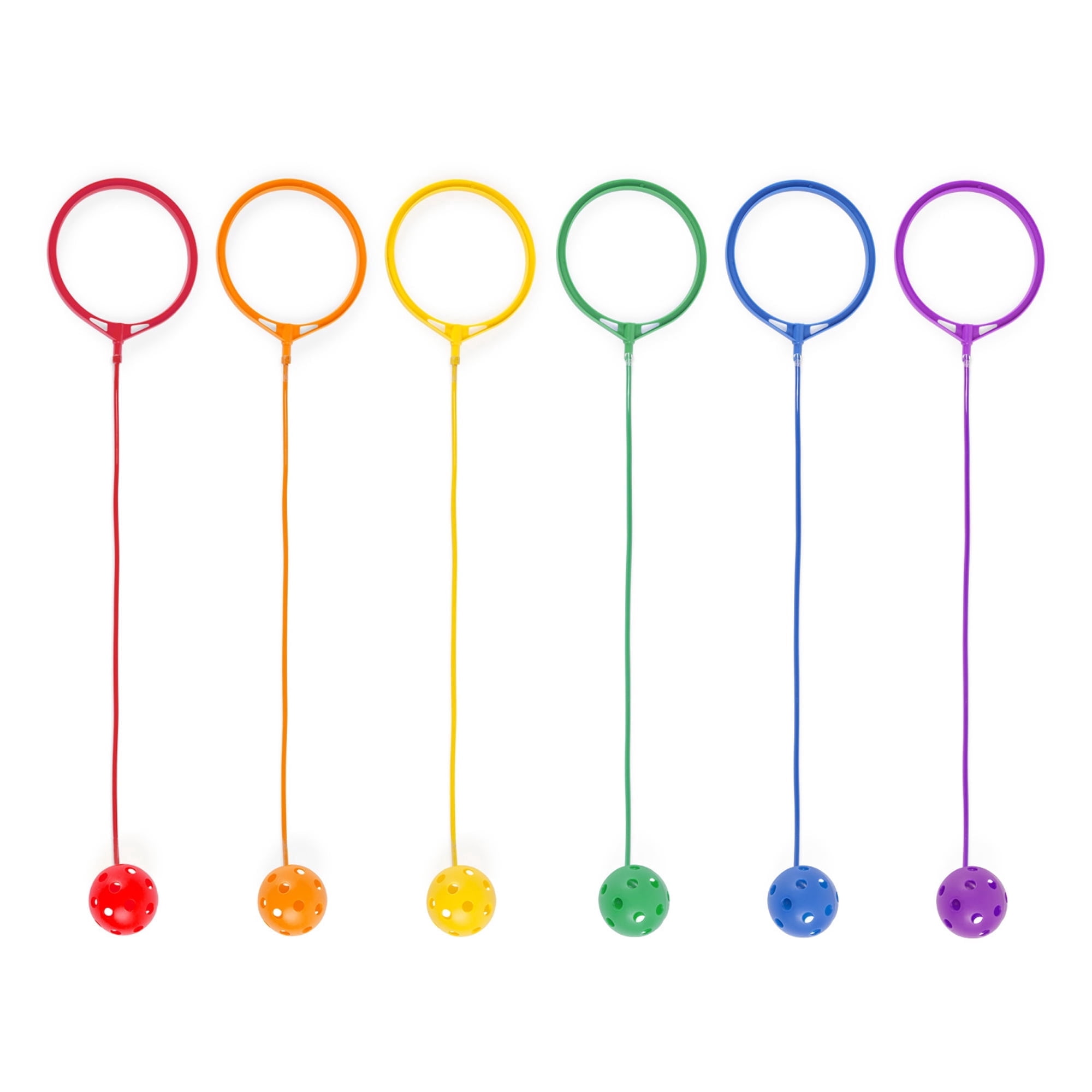 Champion Sports Active Play, Cardio Play Skip Ball, Swing Ball Set, 5.5‘Inch Ankle Ring, 18‘Inch Cord, Pack of 6