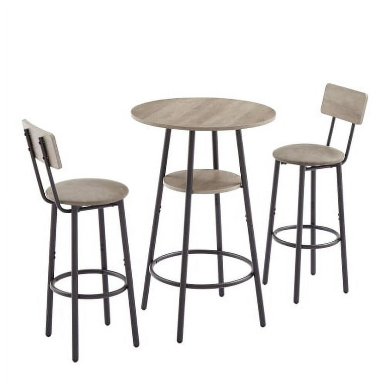 Bistro Table and Chairs Set of 2, 3-Piece Bar Table and Chairs, Small 2-Tier Round Dining Table 17 Stories