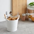 thumbnail image 6 of "Cutlery Holder Stainless Steel Utensil Caddy Divider Countertop Organization Flatware Organizer Kitchen Bathroom Tidy Spoon Forks & , White", 6 of 8