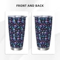 thumbnail image 3 of KLL Skull Flower Blue Print 40oz Stainless Steel Insulated Car Cup with Spillproof Lid - Keep Your Drink Hot or Cold on the Go-Without Straw, 3 of 8