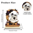 thumbnail image 3 of Linnome Halloween Wooden Ghost on Moon Swing Ornament, Handcrafted Spooky Tabletop Figurine for Festive Home Decor, Creepy Ghost Hanging Decoration for Office Desk or Fireplace Mantel Shelf, 3 of 6