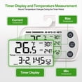 thumbnail image 3 of Digital Refrigerator Thermometer 2 Pack,Waterproof Fridge Thermometer, Max/Min Record Function,Timer Function White,2 * Temperature detector,White, 3 of 7