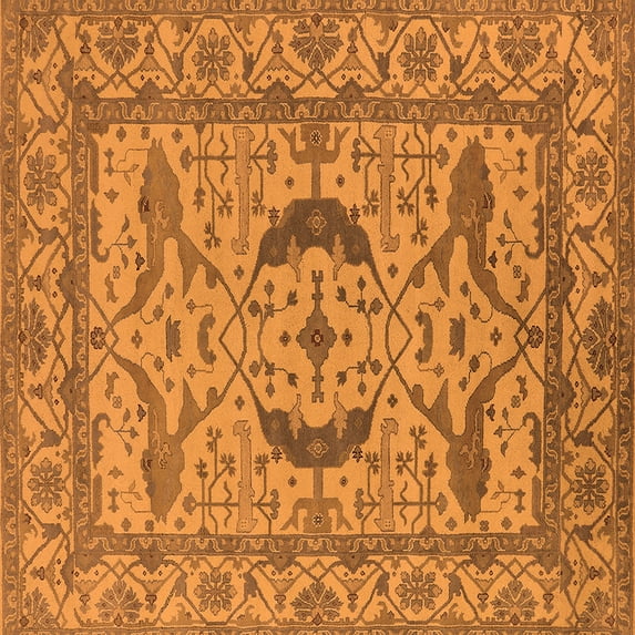 Ahgly Company Indoor Square Oriental Orange Industrial Area Rugs, 5' Square
