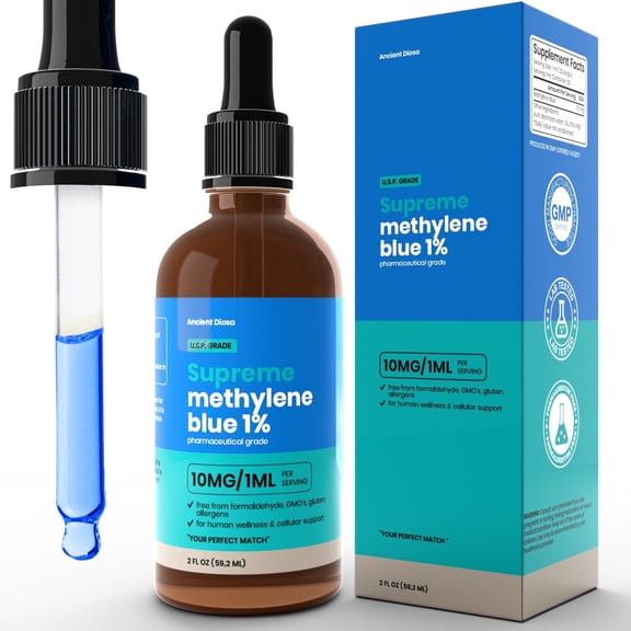 Chipchipa Methylene Blue 1% Liquid Drops – Pharmaceutical Grade Supplement, 2 fl oz to Support Cognitive Function and Mental Wellness Support, Made in USA